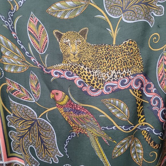 J.Crew Womens Top Size small Beautiful Leopard Jungle Bird - Picture 3 of 7